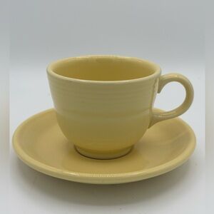 Fiestaware Yellow Teacup and Saucer Fiesta Retired Pale Yellow Tea Cup